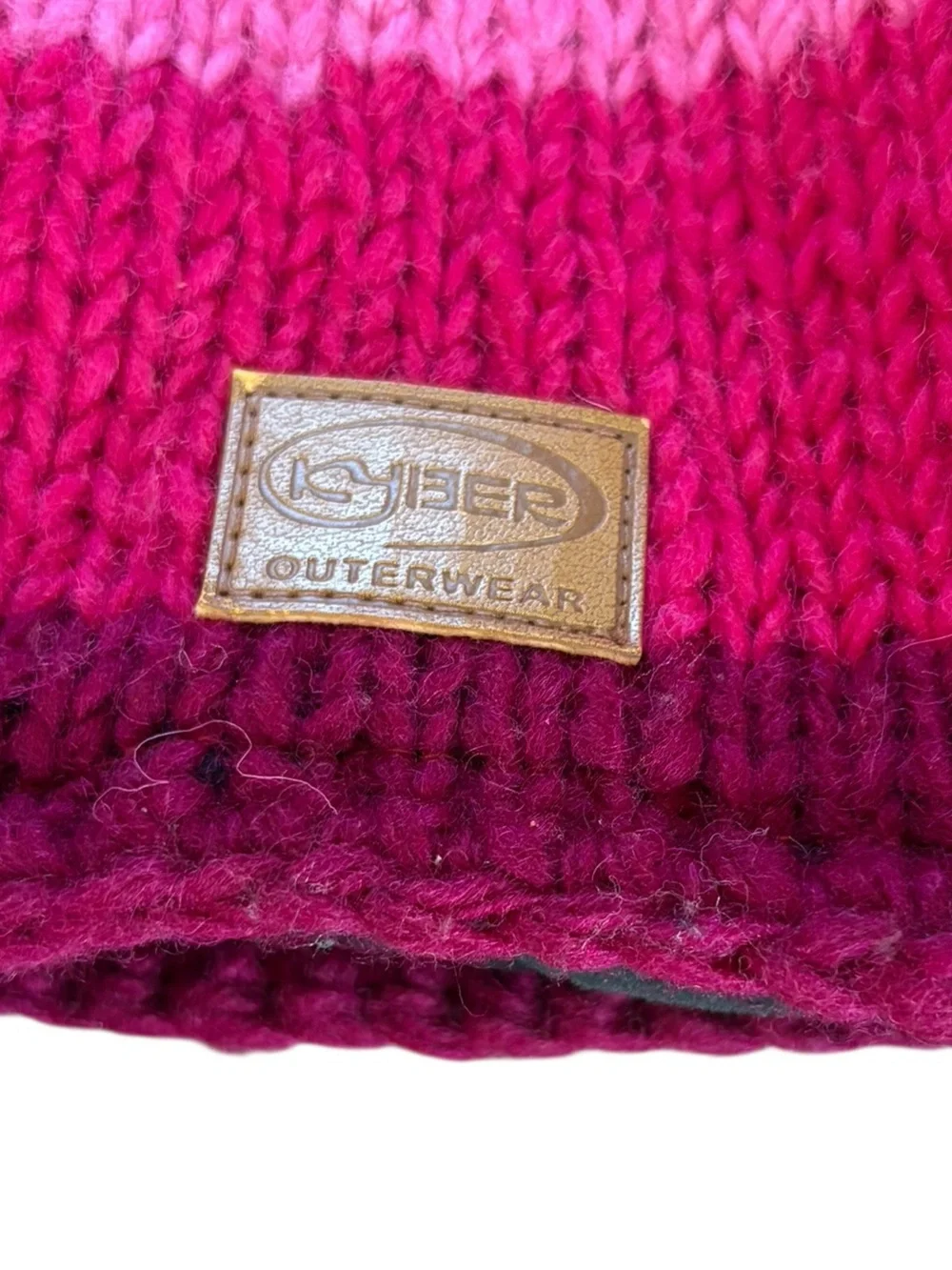 Kyber Outerwear Wool Hat Ear Flaps Womens Pink Colorblock